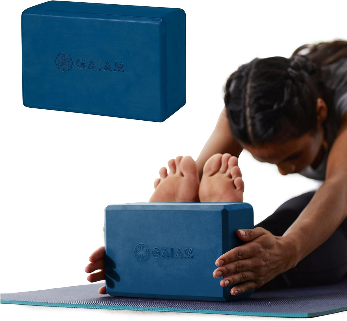 Gaiam Yoga Block - Supportive Latex-Free Eva Foam - Soft Non-Slip Surface with Beveled Edges for Yoga, Pilates, Meditation