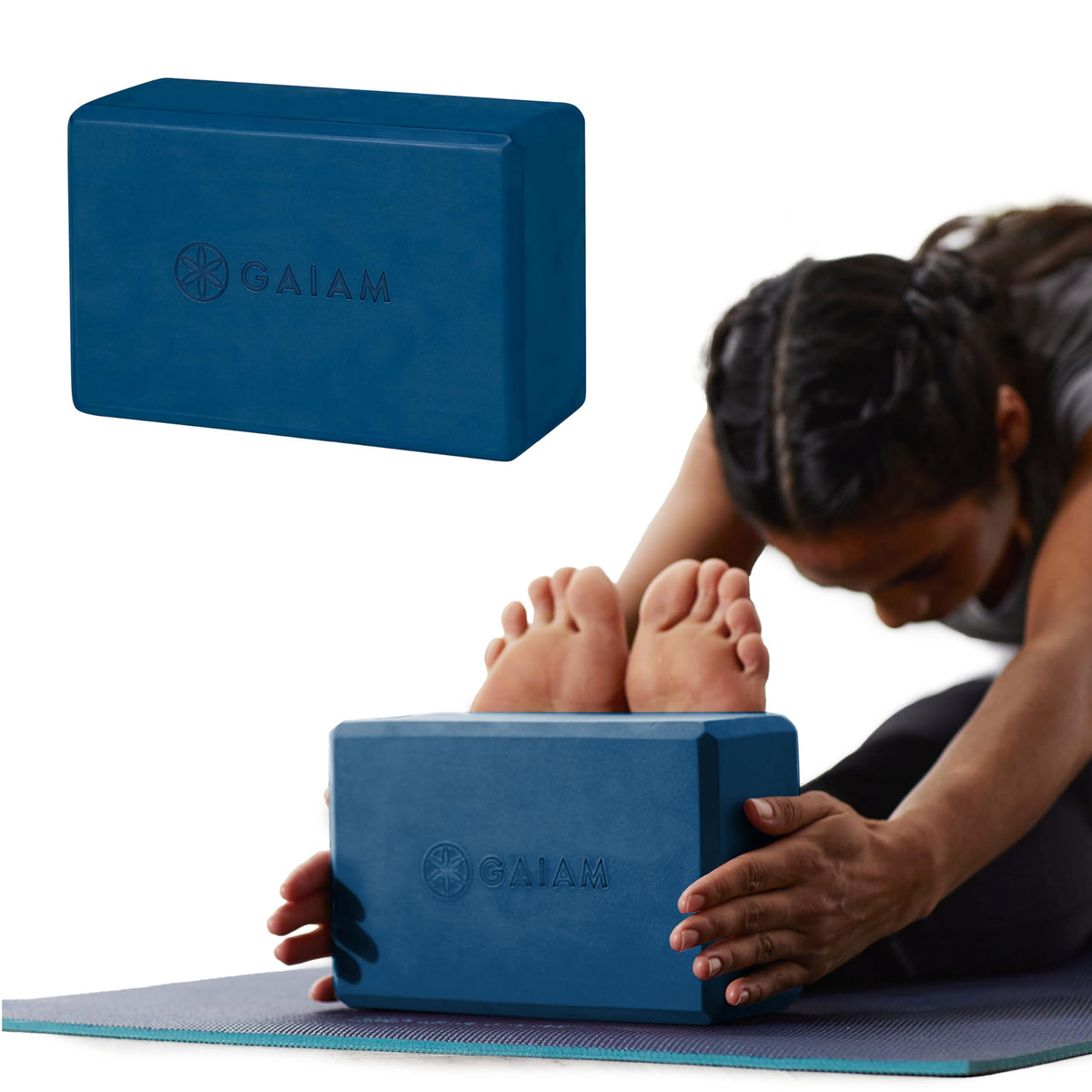 Gaiam Yoga Block - Supportive Latex-Free Eva Foam - Soft Non-Slip Surface with Beveled Edges for Yoga, Pilates, Meditation