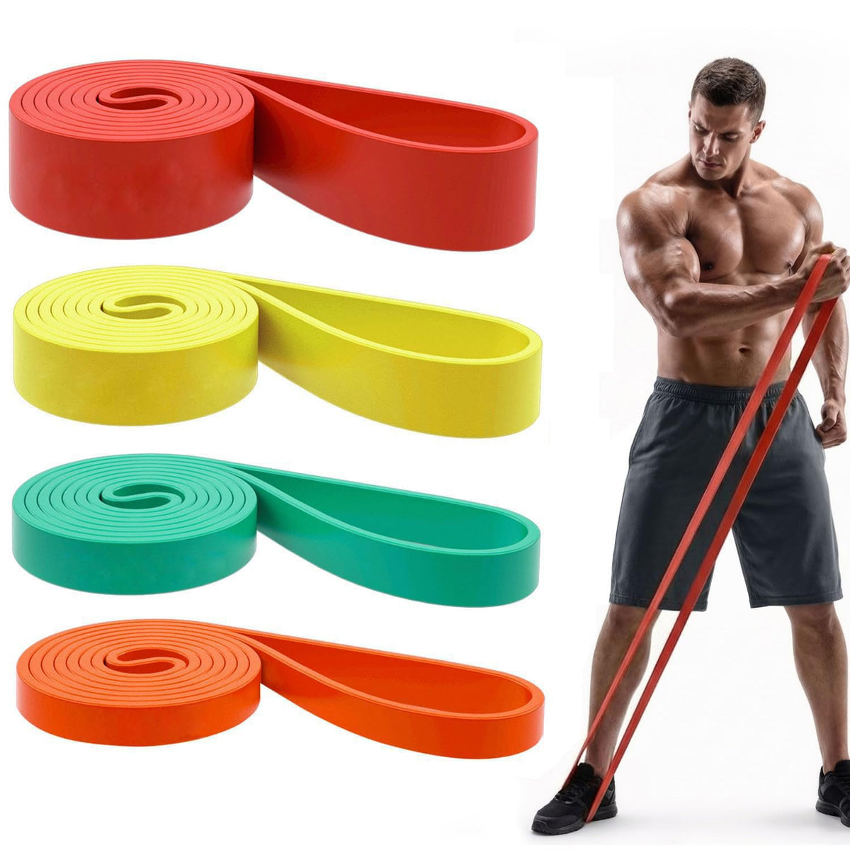 Pull Up Bands, Resistance Bands Set, Exercise Workout Bands for Men & Women, Ideal for Body Stretching, Physical Therapy and Muscle Training
