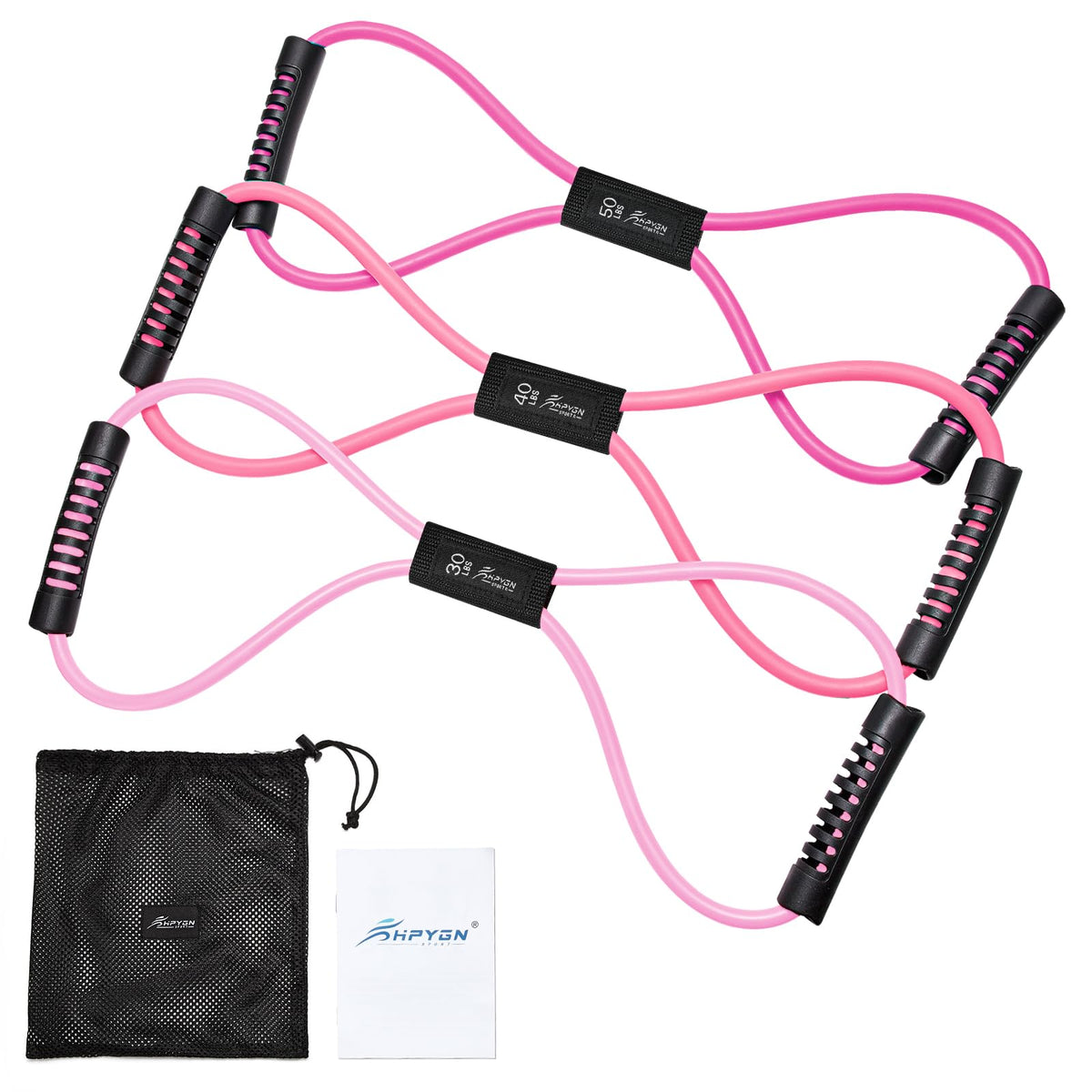 HPYGN Resistance Bands, Figure 8 Exercise Bands for Women Men, 8 Shaped Resistance Bands for Arms, Chest Expander, Yoga Gym Fitness Pulling Rope 8 Word Elastic for Exercise Muscle Training Tubing