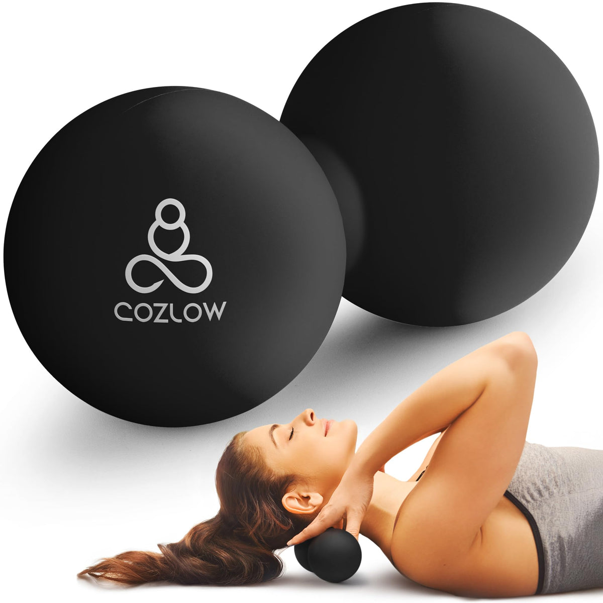 COZLOW Peanut Massage Ball - Deep Tissue Therapy, Pain Relief - Cobalt Blue