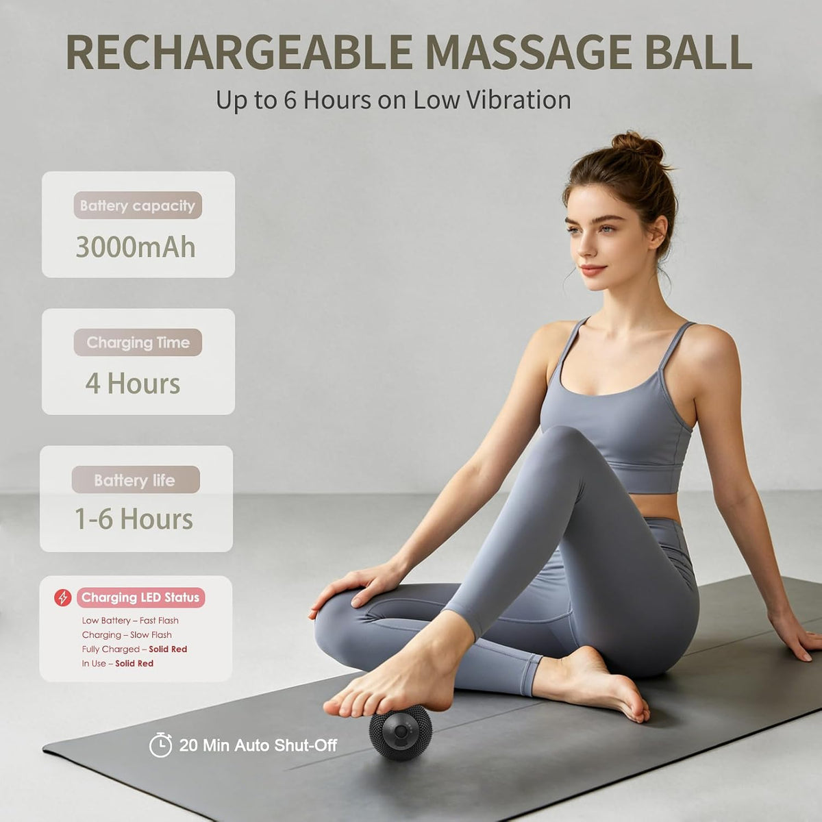 Heating Vibrating Massage Ball with 7 Modes & Memory Function