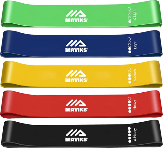 Exercise Resistance Bands for Working Out Set of 5 for Women and Men, Stretch Bands for Exercise, Physical Therapy, Arms Legs Workout, Stretching, Home Fitness