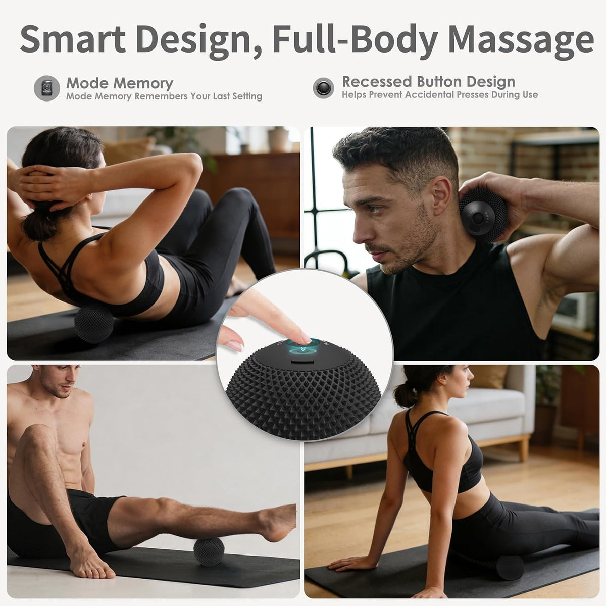 Heating Vibrating Massage Ball with 7 Modes & Memory Function