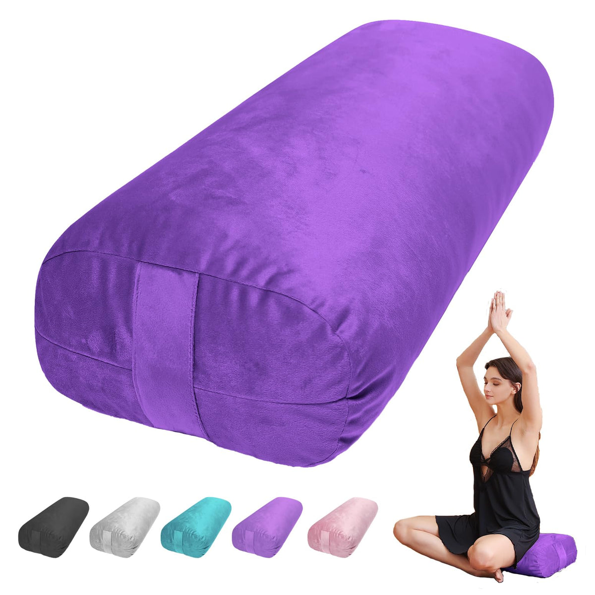 Yoga Bolster Pillow for Restorative & Yin Yoga, Meditation Cushion