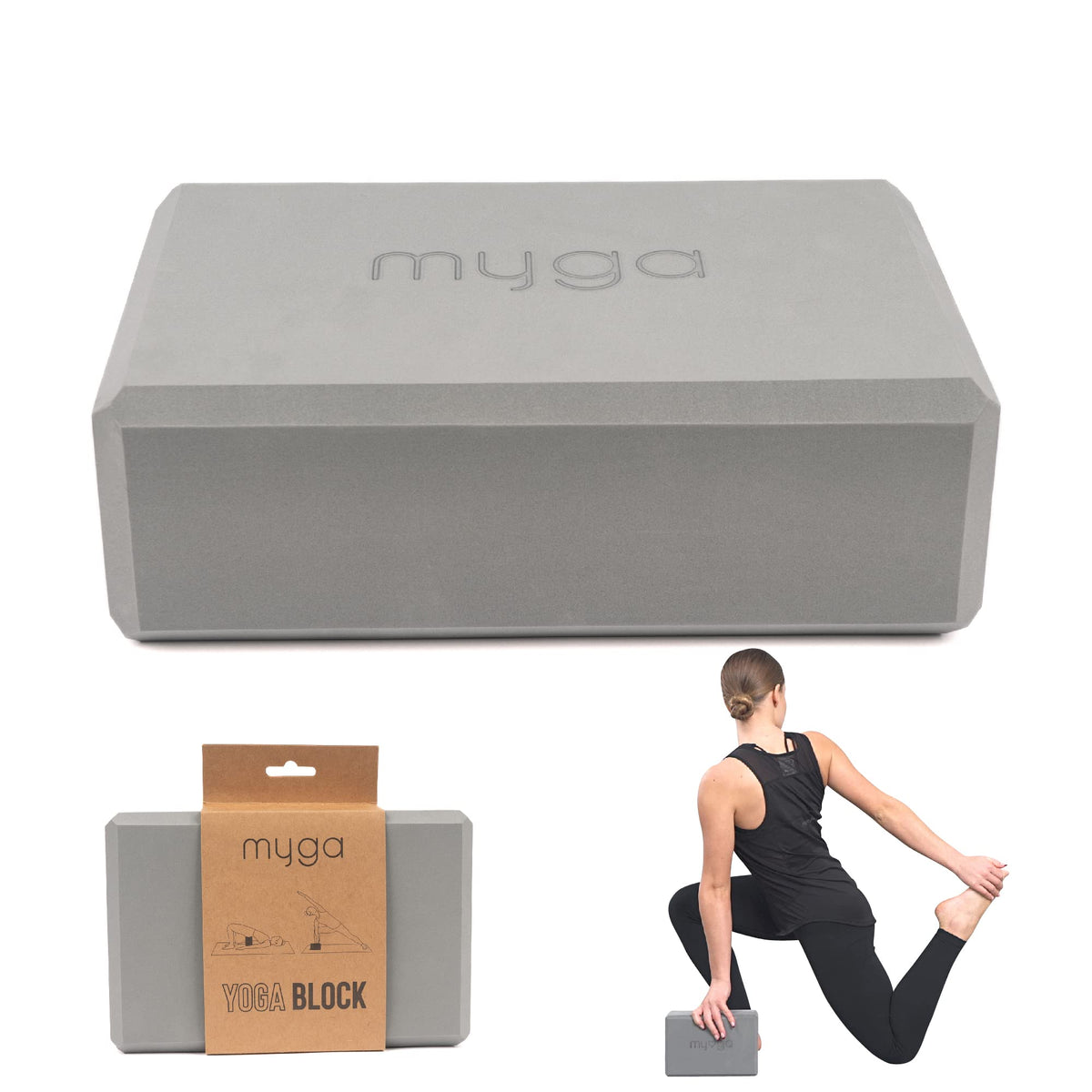 MYGA Yoga Block,Lightweight EVA Foam Yoga Brick,High Density Non-Slip Block for Yoga Poses, Pilates, Balance and Flexibility
