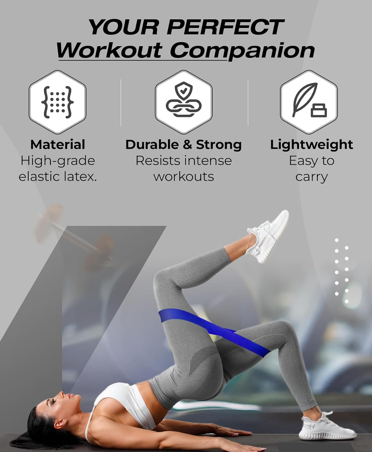 Bingwaah Loop Resistance Exercise Bands – Fabric & Elastic Sets of Exercise Bands for Strength Training - Rehab, Yoga, Pilates & Home Workout with Instruction Guide