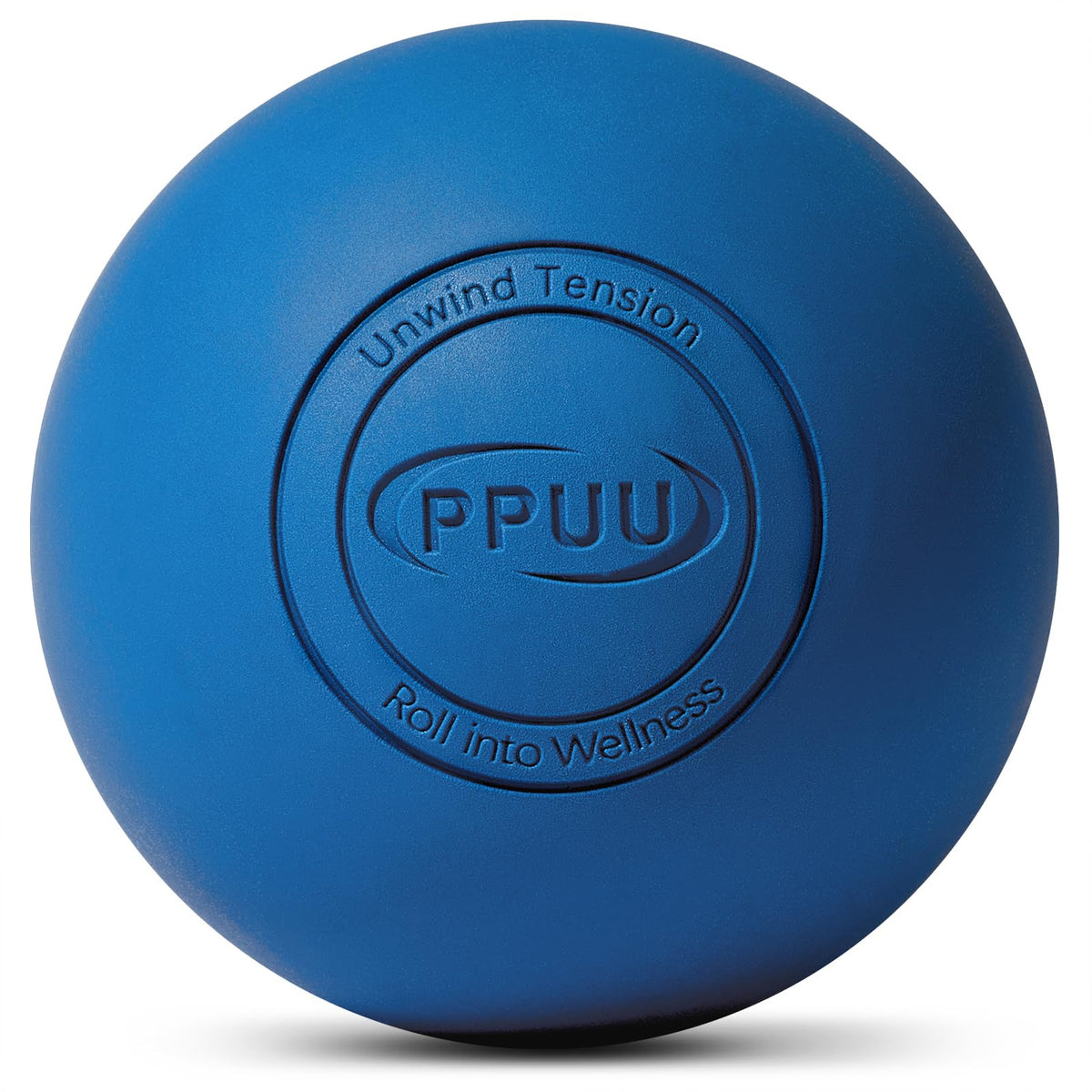 Massage Lacrosse Ball, 2.5 Inch Firm Solid Rubber Deep Tissue Ball for Myofascial Release, Plantar Fasciitis & Muscle Knot Relief, for Foot, Glutes, Shoulder Blades, Calves, 1 Count Blue