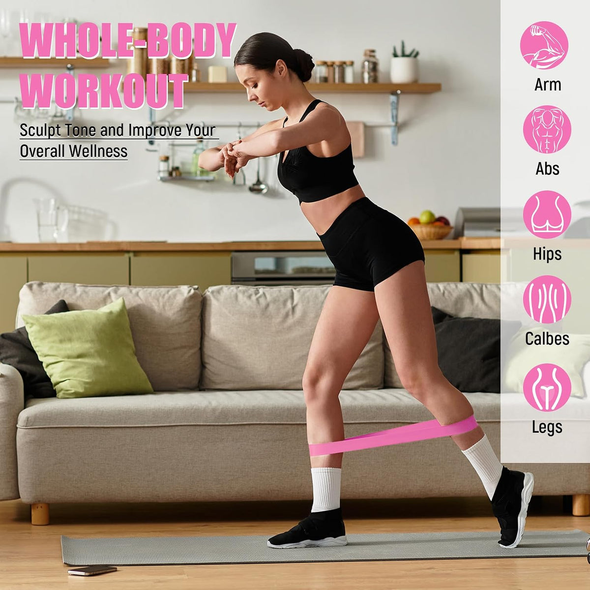 DEEKIN 20 Pcs Resistance Bands Resistance Loop Exercise Bands Exercise Equipment Elastic Drag Ring for Women and Men Home Fitness, Gym, Yoga