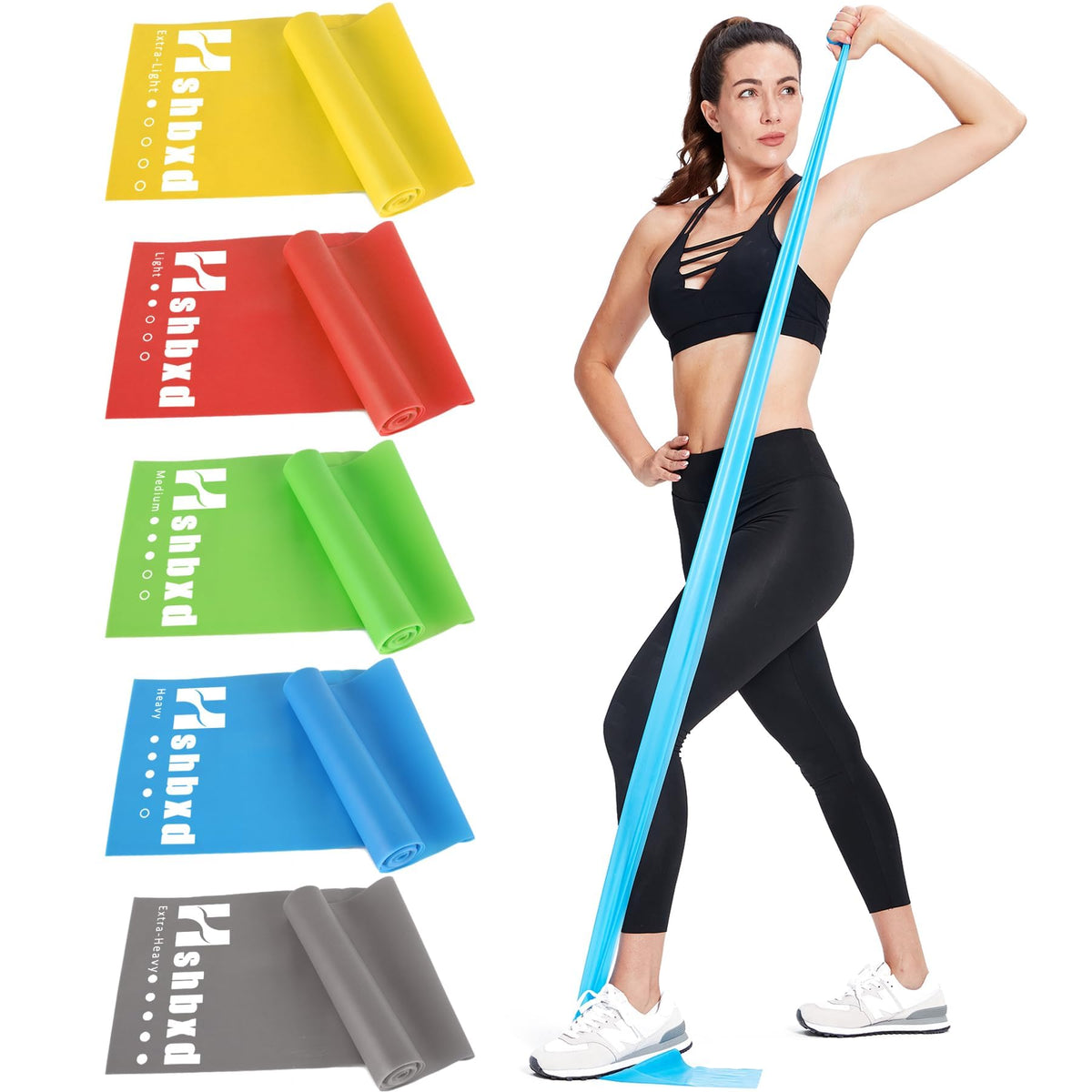 Resistance Bands Set for Physical Therapy, Rehab, Yoga and Pilates