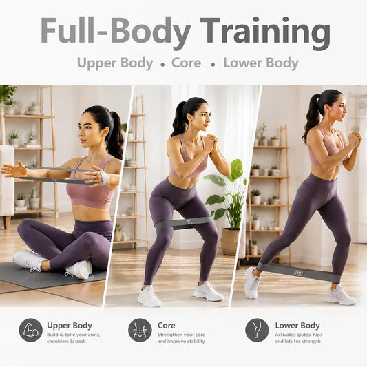 Resistance Bands Set, 5 Mini Loop Exercise Bands with X-Light to X-Heavy Resistance for Full-Body Workouts, Pilates, Stretching, Strength Training, Home Gym and Travel, TPE Fitness Bands