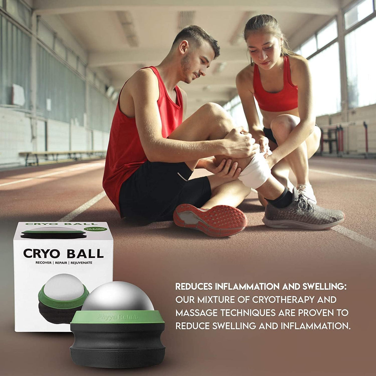 Phyya Rehab - Massage Ice Roller Ball - Roller for Muscles Deep Tissue - Cold Therapy - Plantar Fasciitis Roller