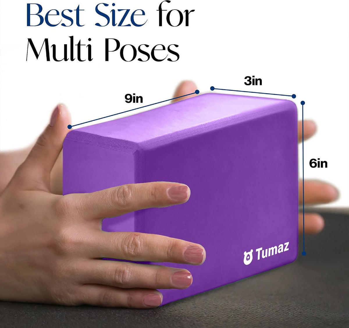 Tumaz Non-Slip Yoga Blocks，High-Density EVA Foam 2 Pack for Yoga & Pilates