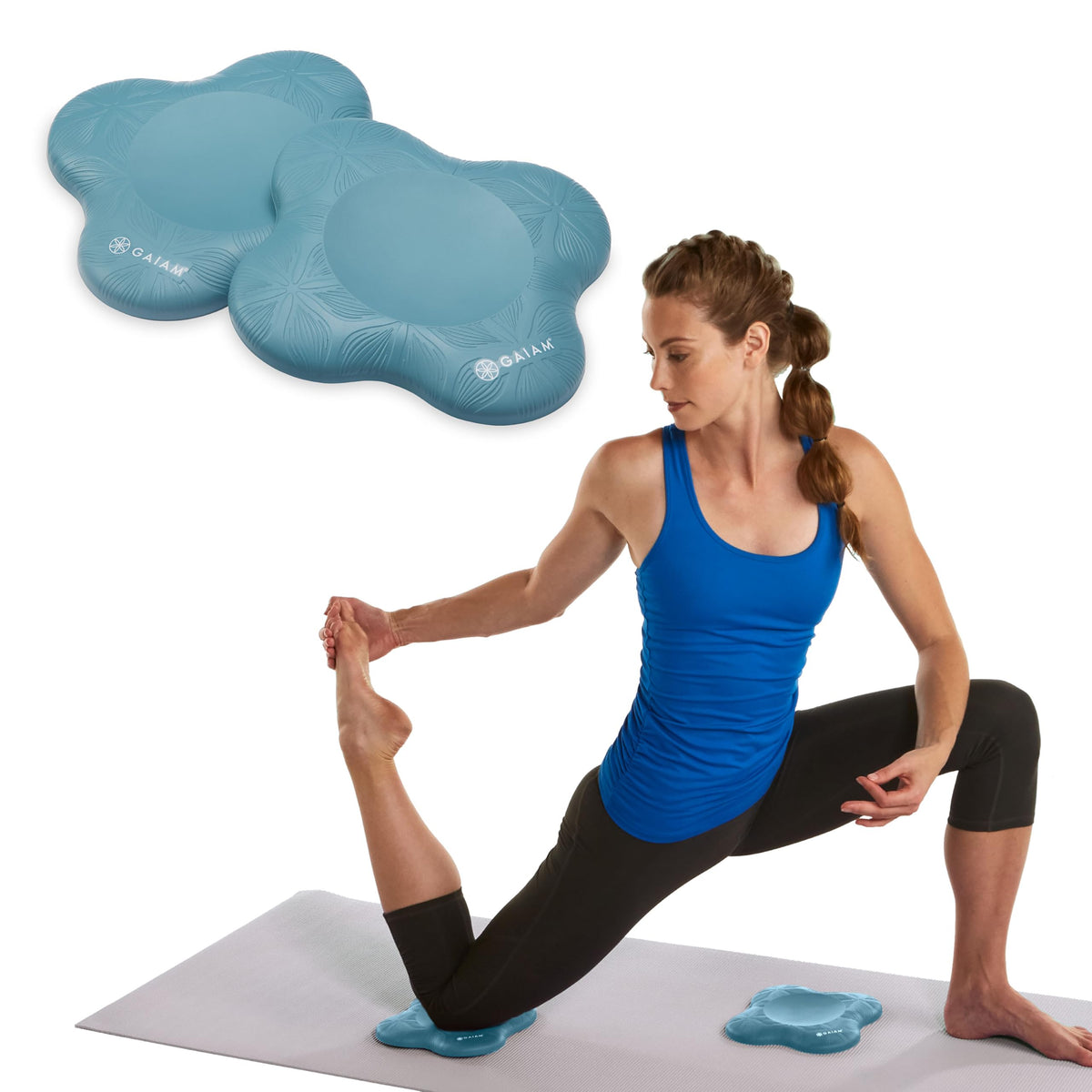 Gaiam Yoga Knee Pads Set of 2, Cushion for Knees & Elbows