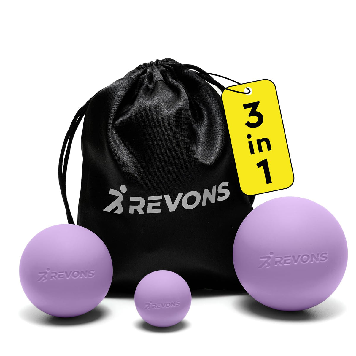 3 in 1 Massage Ball Set – 2.5", 1.9" & 1.2" Firm Silicone Balls for Myofascial Release, Trigger Point Therapy, Back & Foot Pain Relief, Face Fitness, Yoga, Deep Tissue Recovery (Pink)