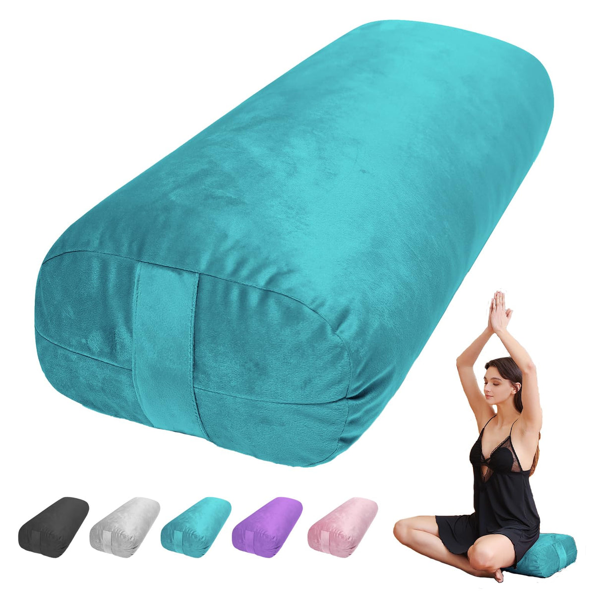 Yoga Bolster Pillow for Restorative & Yin Yoga, Meditation Cushion