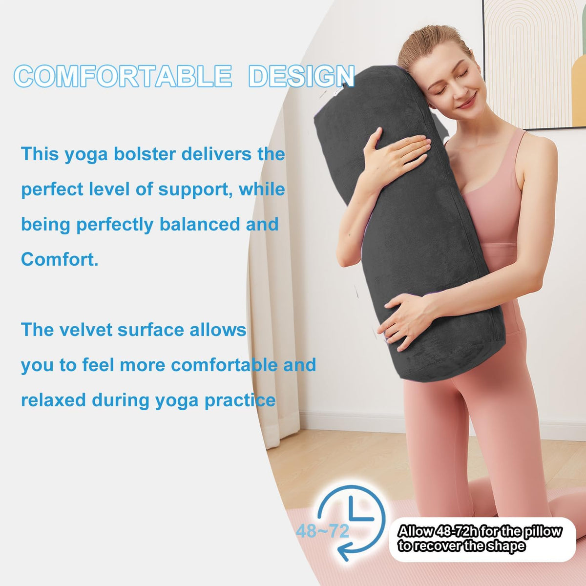 Yoga Bolster Pillow for Restorative & Yin Yoga, Meditation Cushion