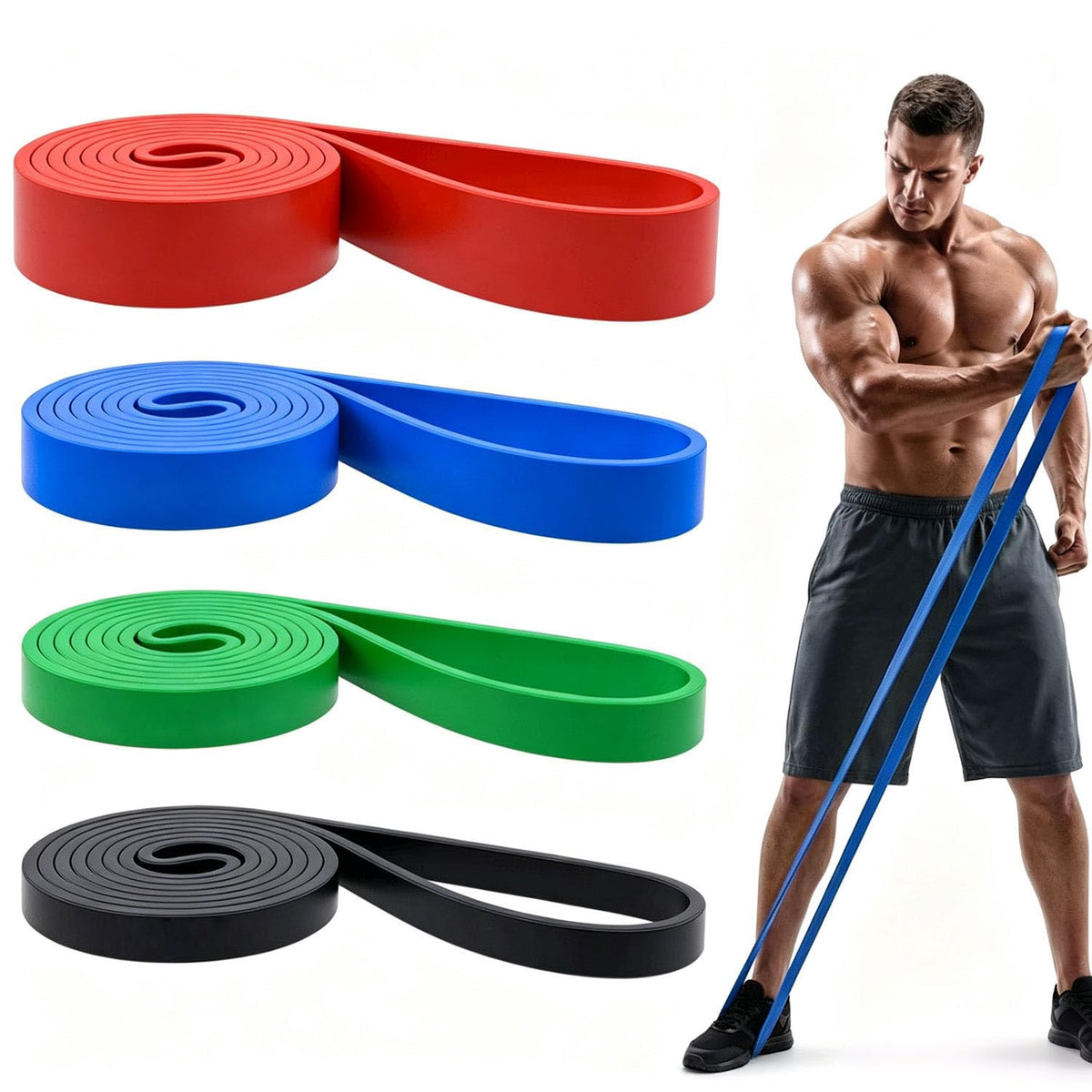 Pull Up Bands, Resistance Bands Set, Exercise Workout Bands for Men & Women, Ideal for Body Stretching, Physical Therapy and Muscle Training