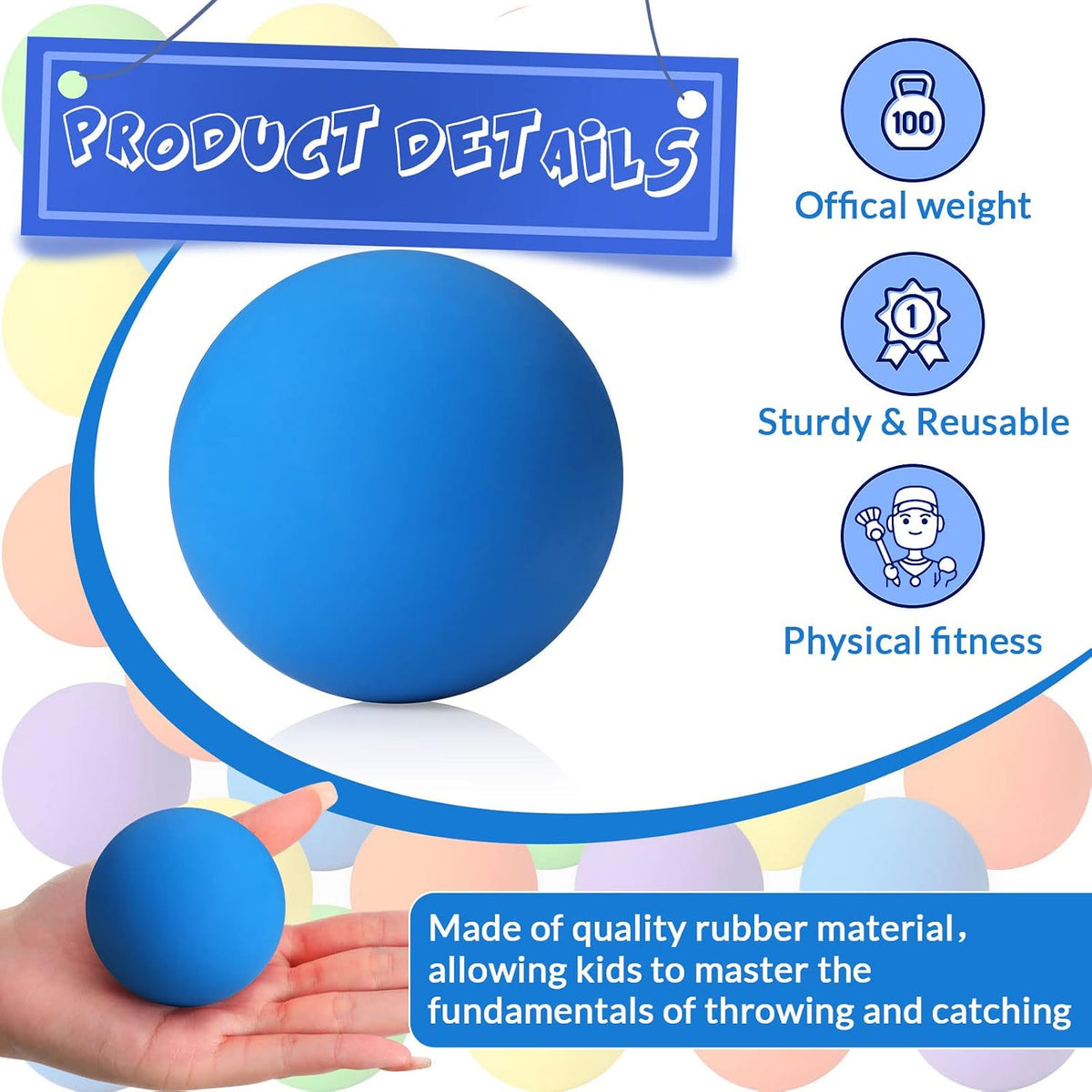 Sosation 50 Pcs Lacrosse Ball Bulk 2.5 Inch Soft Rubber Lacrosse Ball