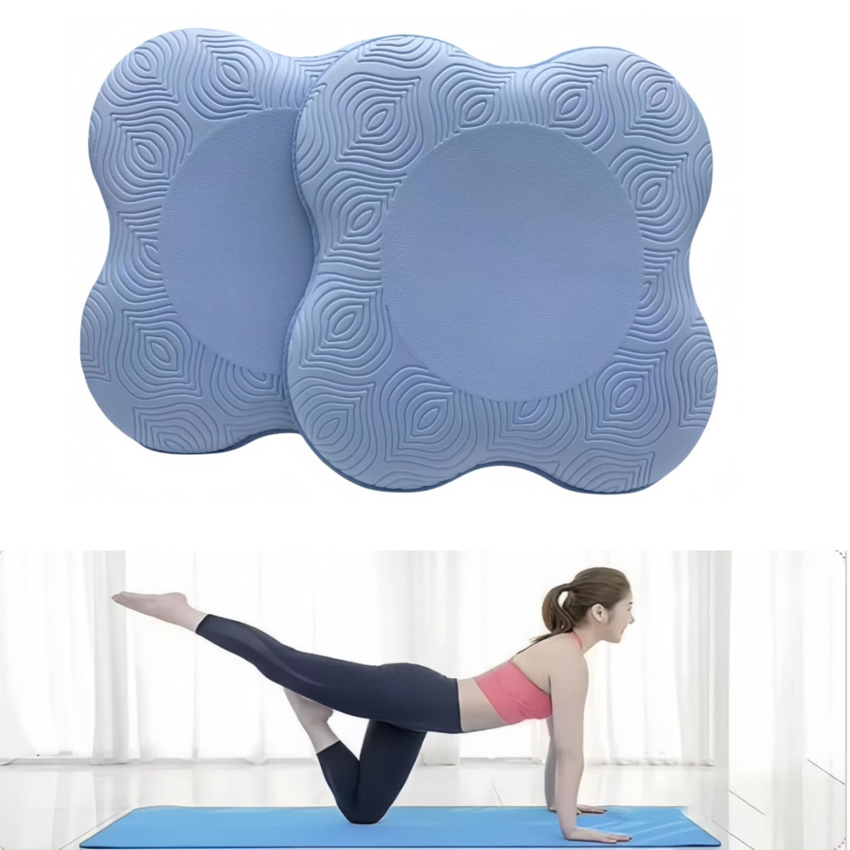 Yoga Knee Guards (Set of 2) - Male and Female Yoga Props and Accessories for Fitness, Travel, Meditation, Kneeling, Balance, Floor, Pilates Pads for Knee and Elbow