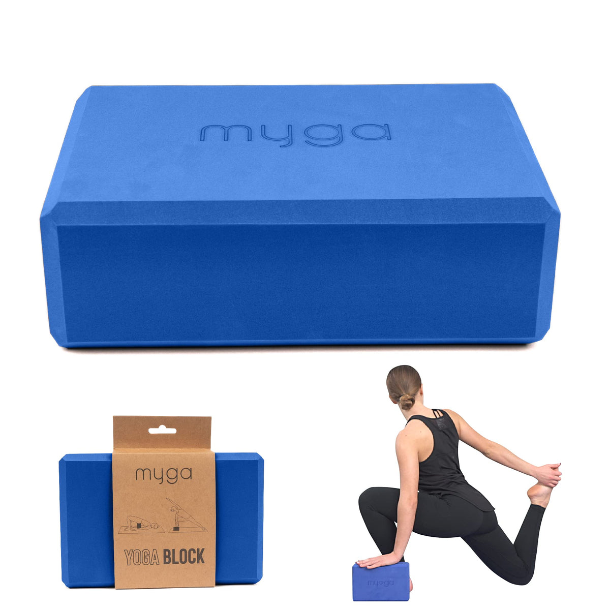 MYGA Yoga Block,Lightweight EVA Foam Yoga Brick,High Density Non-Slip Block for Yoga Poses, Pilates, Balance and Flexibility
