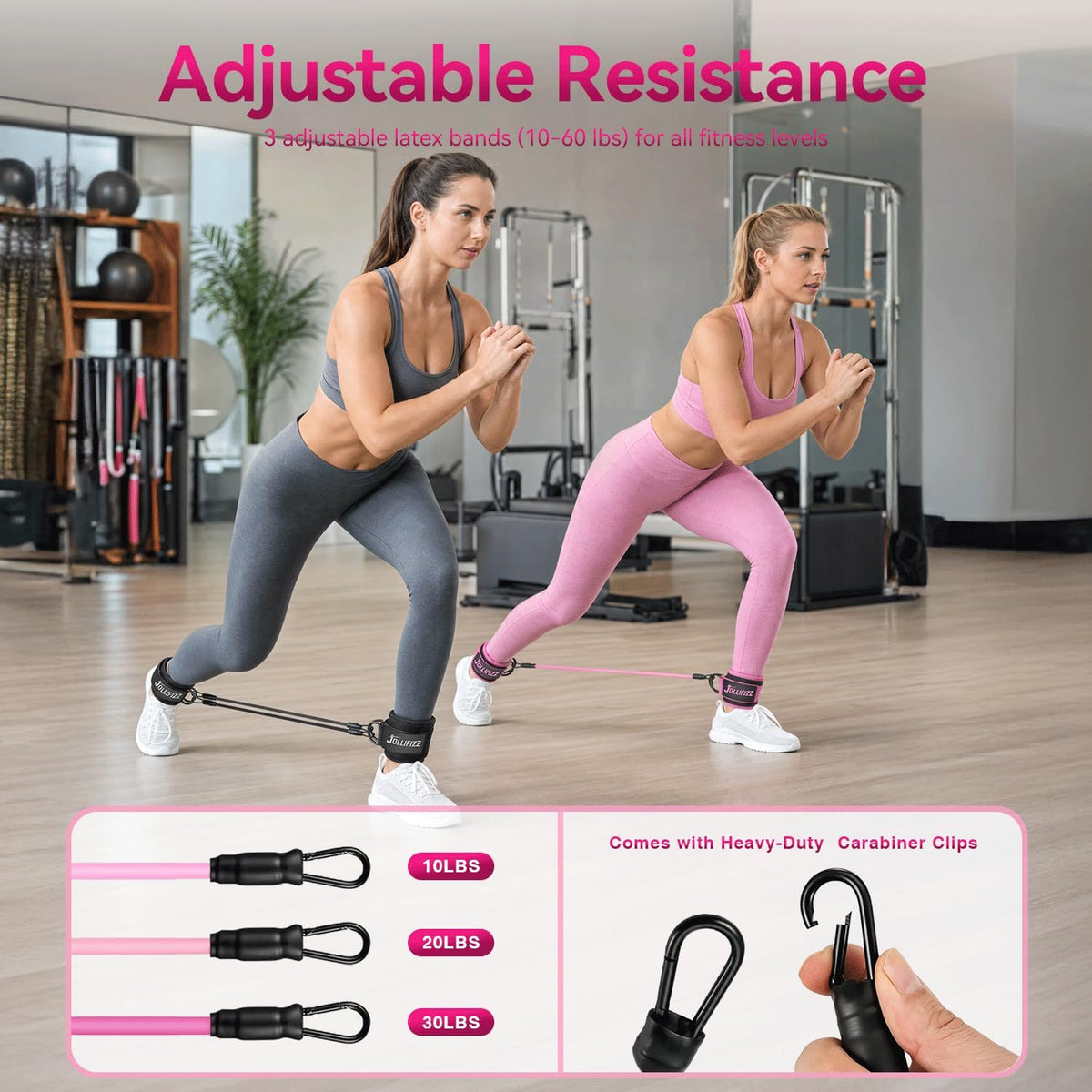 Ankle Resistance Bands with Cuffs &Booty Bands Set,Ankle Straps for Cable Machines for Leg,Booty,Glute,Hip,Butt,Workout Home Gym Equipment,Exercise Bands for Fitness,Yoga,Physical Therapy