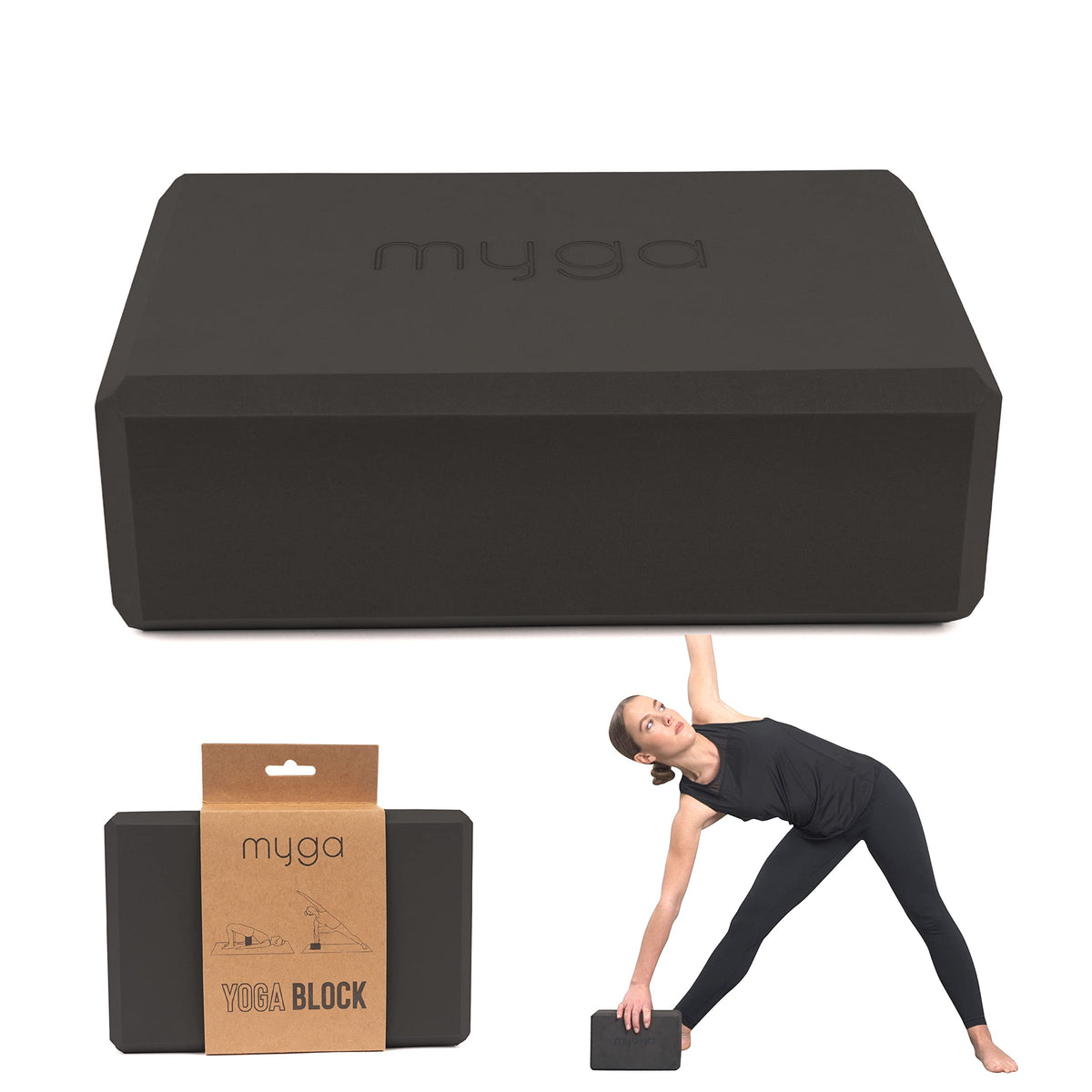 MYGA Yoga Block,Lightweight EVA Foam Yoga Brick,High Density Non-Slip Block for Yoga Poses, Pilates, Balance and Flexibility