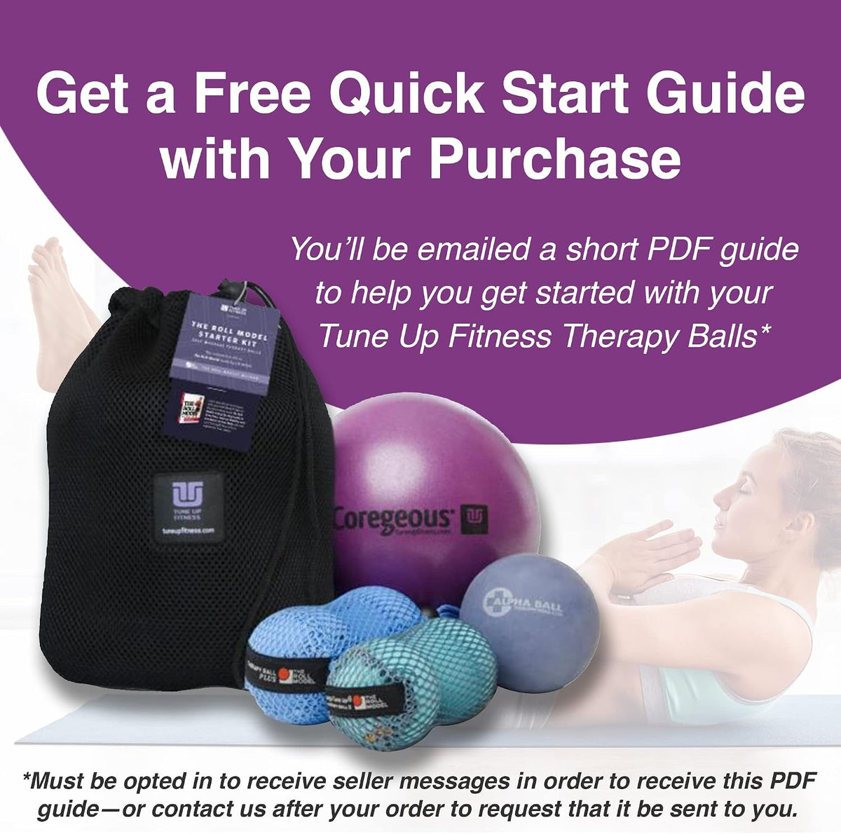 YOGA TUNE UP® Therapy Balls in Tote by Tune Up Fitness - Massage Balls for Trigger Point, Pressure Point & Myofascial Release - Use as Single or Peanut Ball for Pain Relief & Relaxation (Deep Purple)