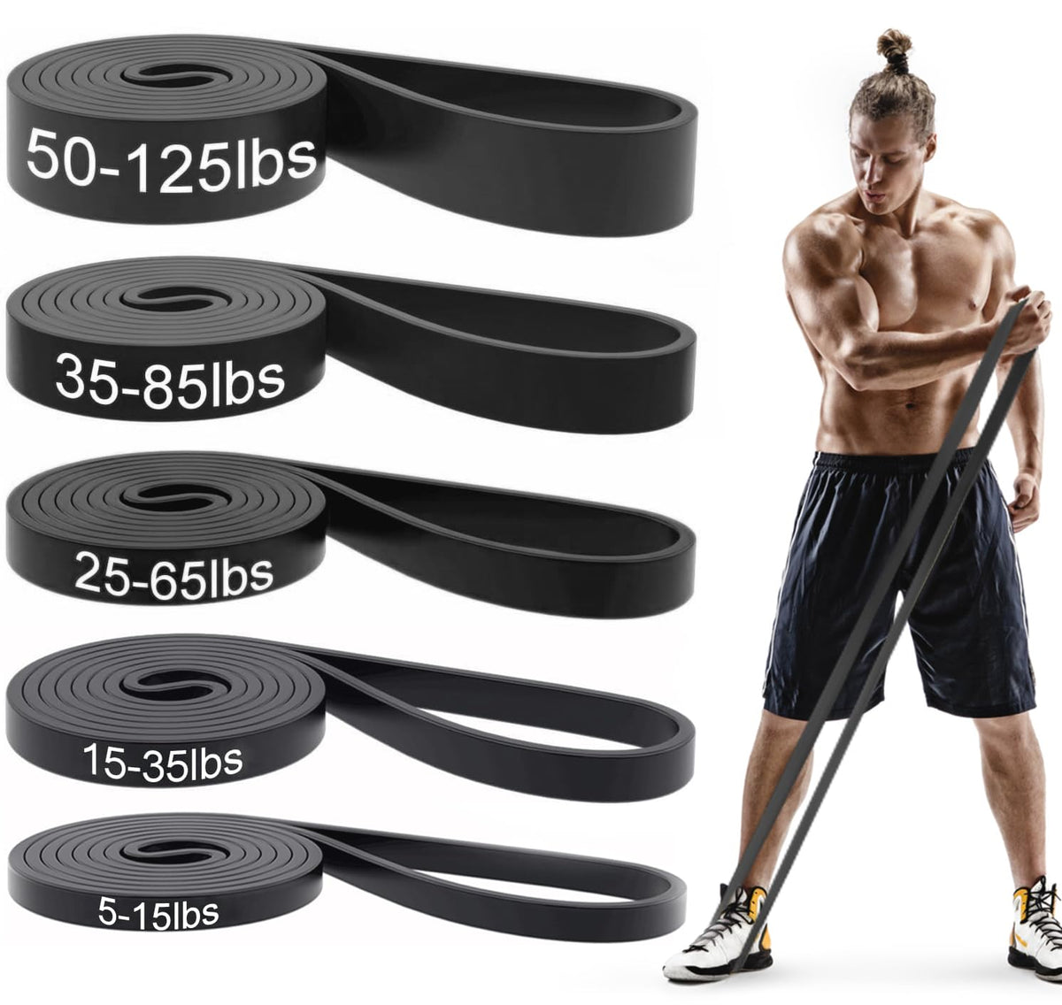 Pull Up Bands, Resistance Bands Set, Exercise Workout Bands for Men & Women, Ideal for Body Stretching, Physical Therapy and Muscle Training