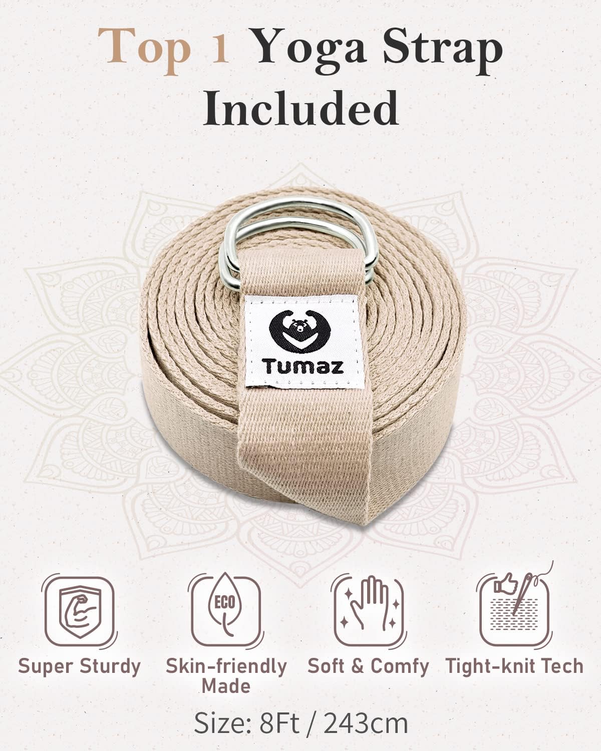 Tumaz Yoga Bolster Set, Rectangular Yoga Bolster with Washable Cover