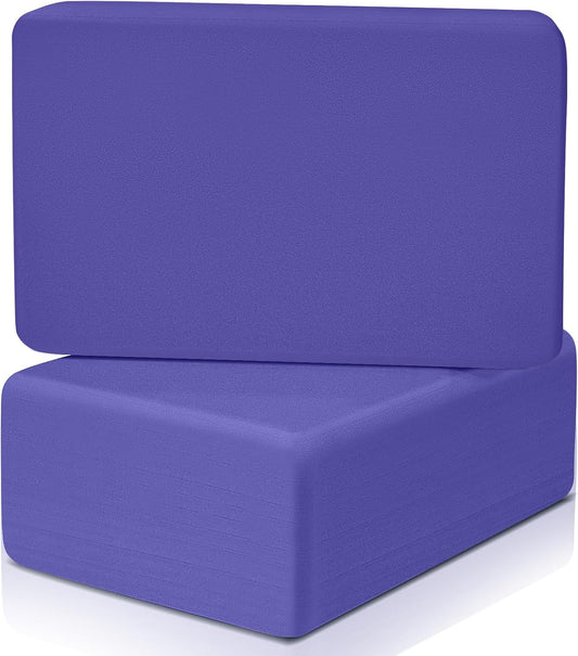 biguphate 2 Pack Yoga Blocks, 3"x6"x9" Rounded Edges Non-Slip, Yoha Bricks