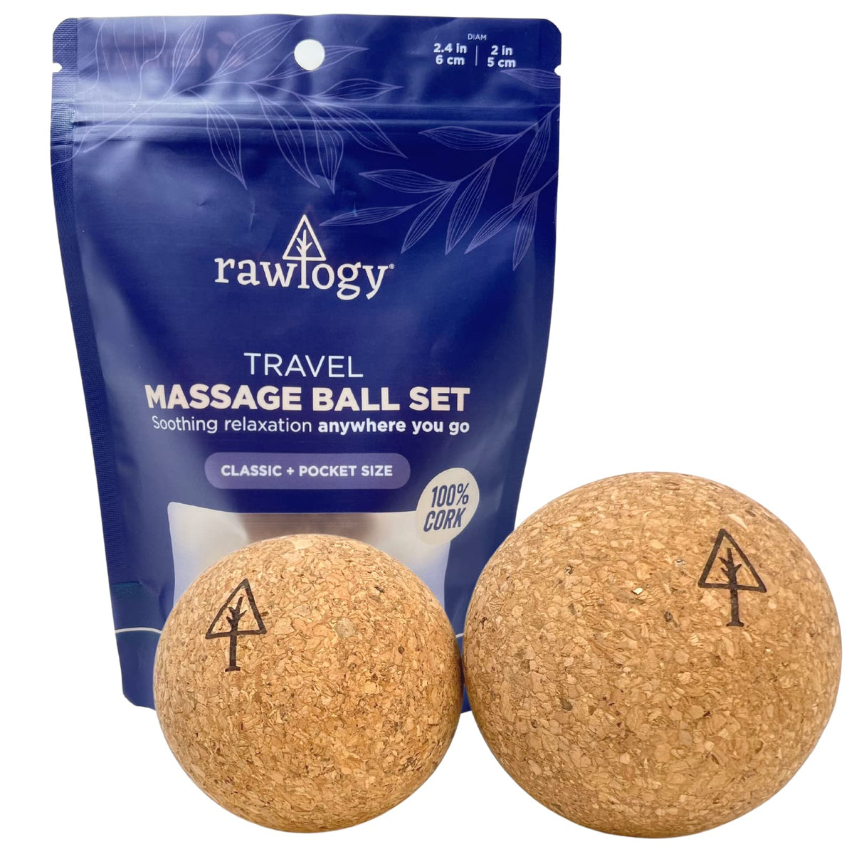 Travel Cork Massage Ball | Lightweight, Sustainable Alternative to Lacrosse Ball for Muscle Pain Relief (1.9 Inch (Pack of 1), Sanded Cork)