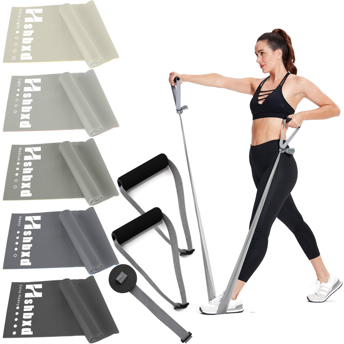 Resistance Bands Set for Physical Therapy, Rehab, Yoga and Pilates
