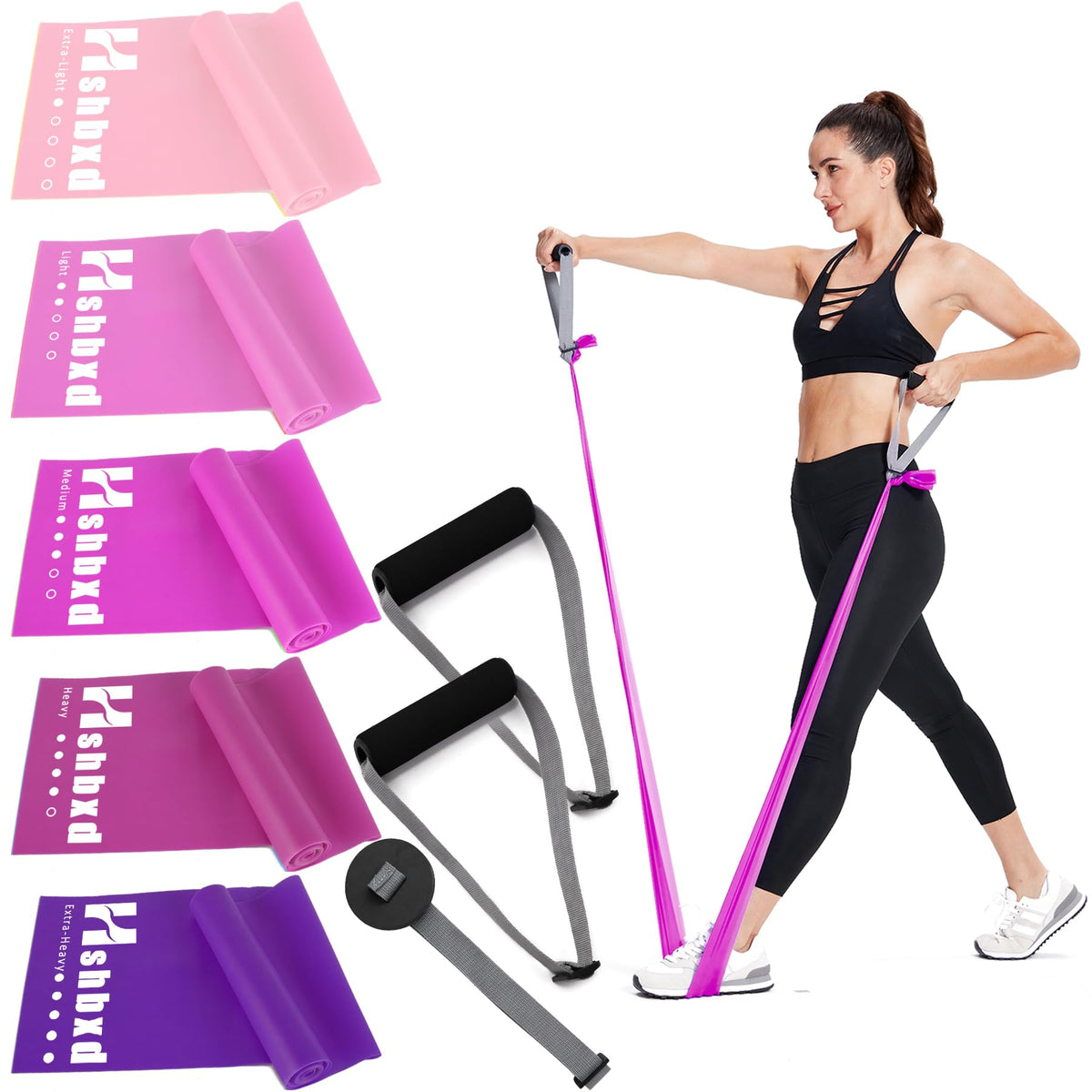 Resistance Bands Set for Physical Therapy, Rehab, Yoga and Pilates