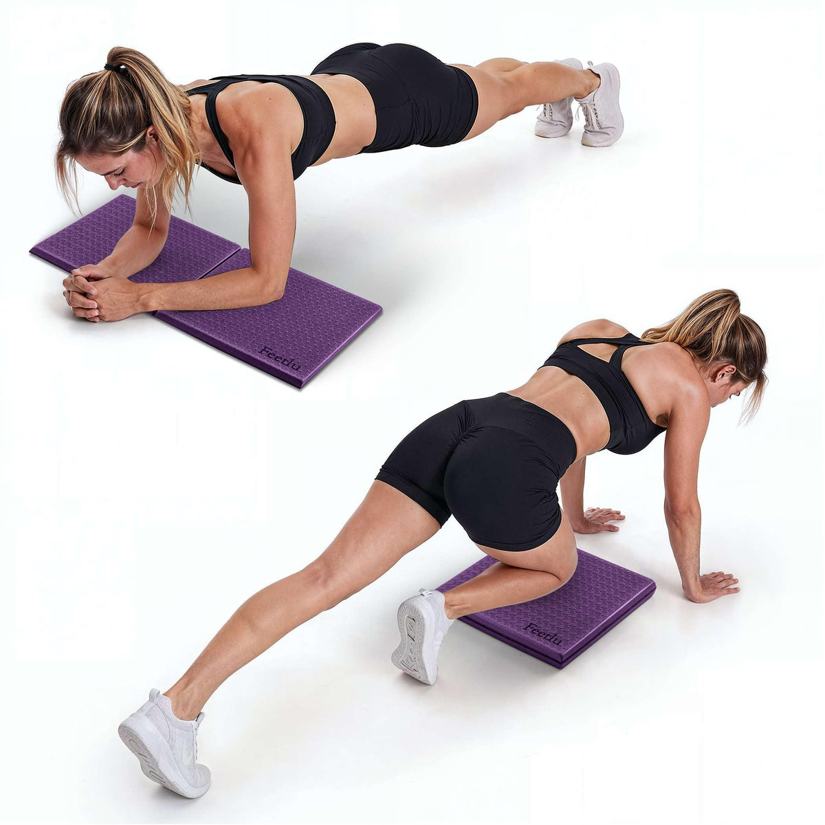Yoga Knee Pad Cushion Exercise Knee Pad Folding, 1/2" Thick 24"x12" Eliminate Pain During Yoga or Exercise Workout– Extra Thick Padding& Support for Yoga Pilates, Fitness Exercise