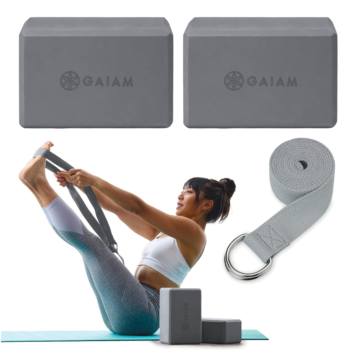 Gaiam Yoga Block - Supportive Latex-Free Eva Foam - Soft Non-Slip Surface with Beveled Edges for Yoga, Pilates, Meditation