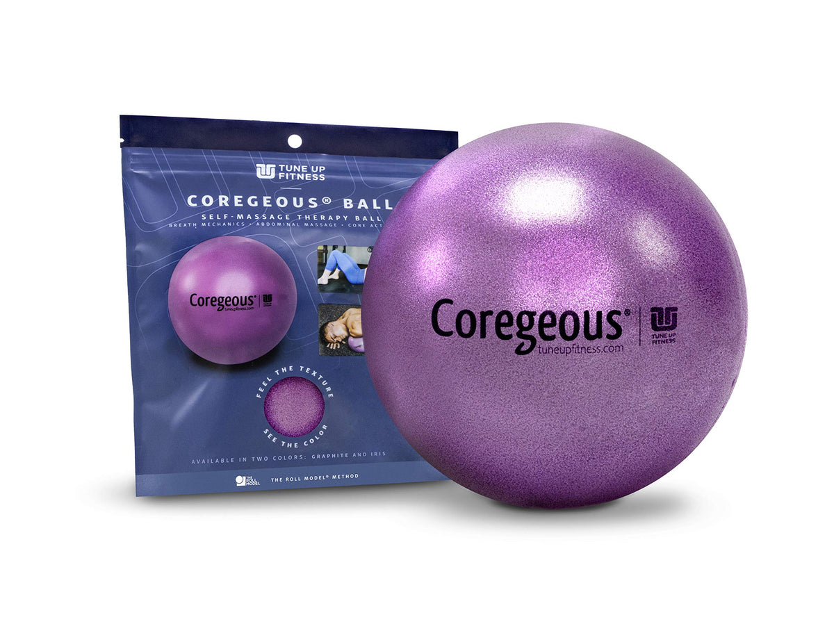 Tune Up Fitness – Coregeous Ball | Psoas Release Tool, Abdominal, Belly & Lower Back Release | Core Ball, Exercise Ball for Low Back, Stress & Digestive Relief, Improved Breathing & Sleep (Iris)