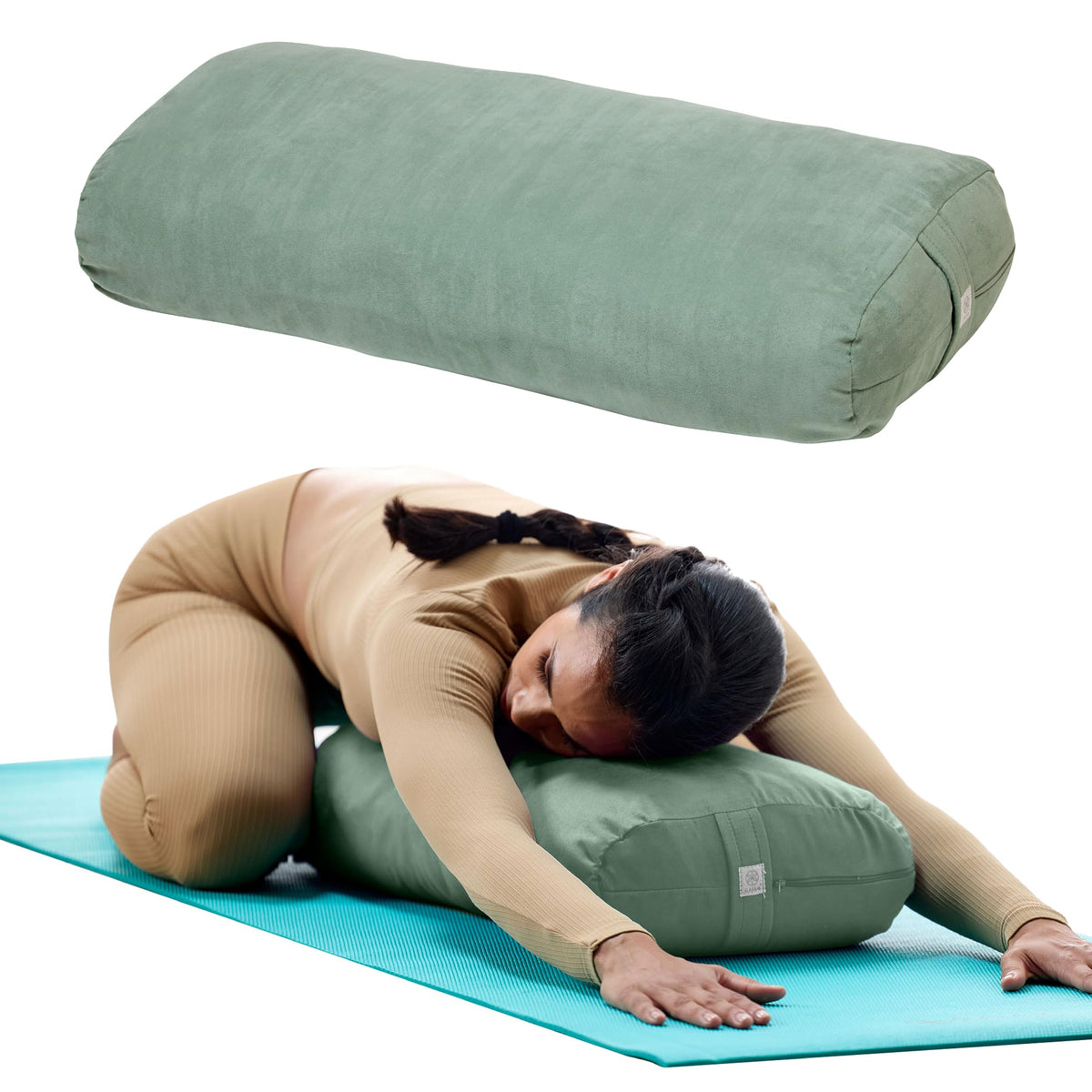 Gaiam Yoga Bolster Pillow, Supportive Cushion for Restorative Yoga