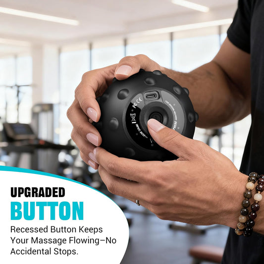Vulken Vibrating Massage Ball with SphereStrap, Hands-Free Back Massager