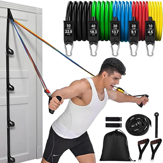 Resistance Bands Set with Handles and Door Anchor for Full Body Workout