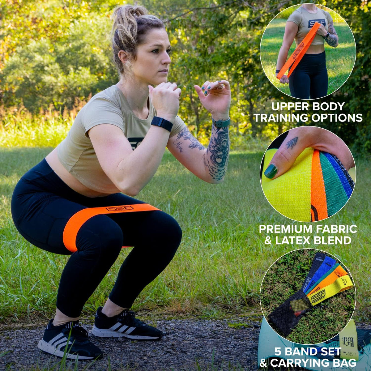 Serious Steel Fitness Fabric Mini Loop Non-Slip Resistance Band Set | Warm-Up, Physical Therapy, Glute Training, Speed and Agility Exercise Bands