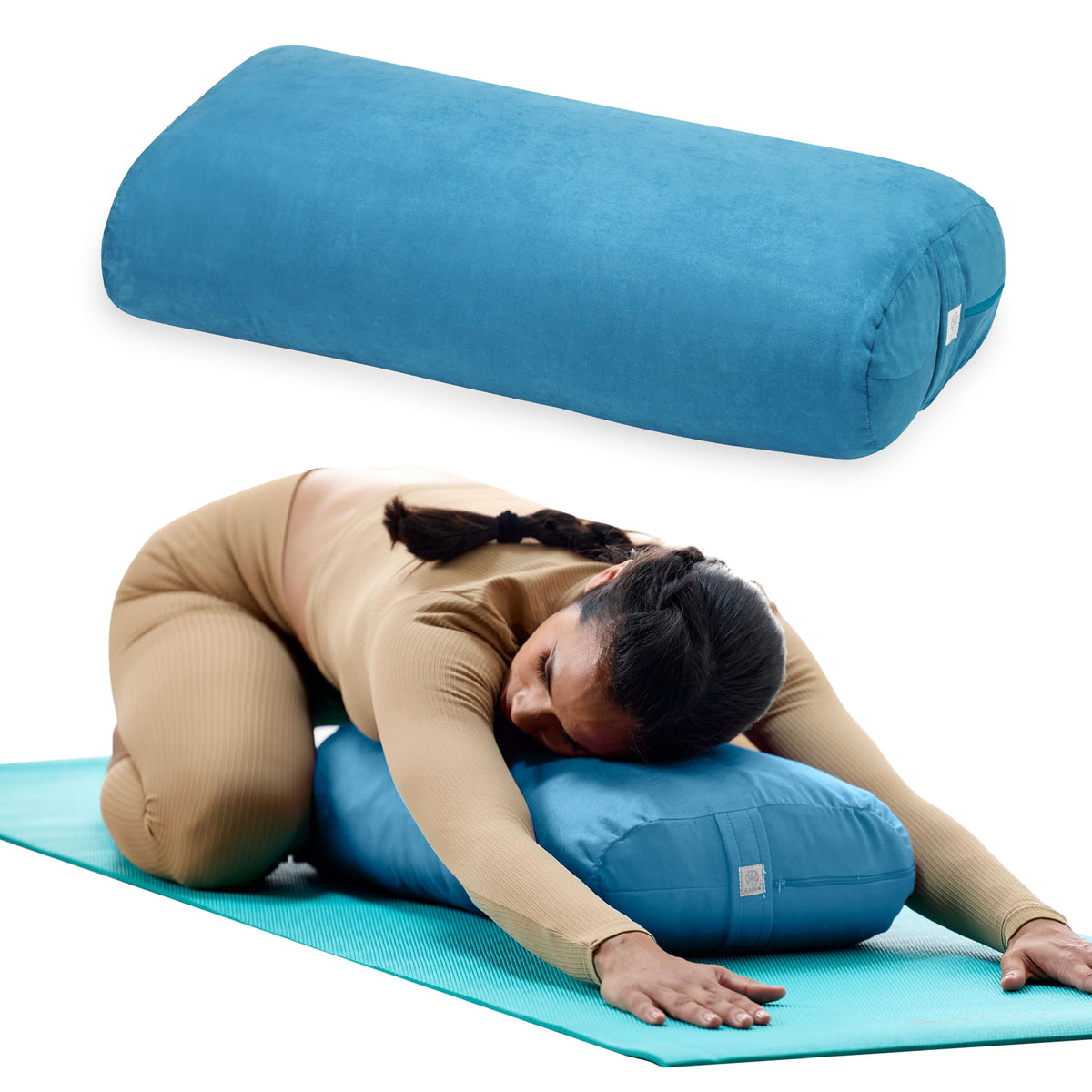 Gaiam Yoga Bolster Pillow, Supportive Cushion for Restorative Yoga