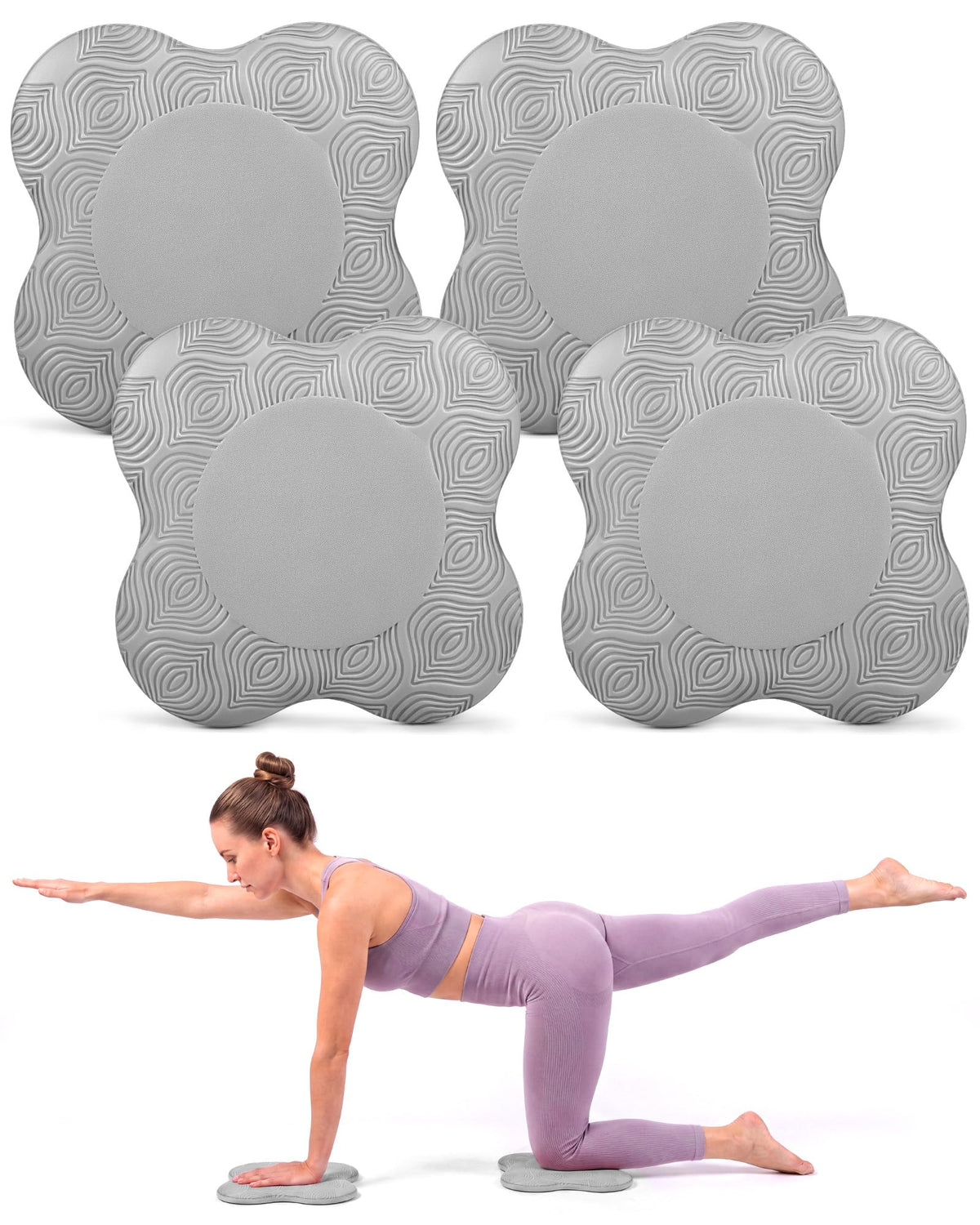 2-4 Pack Yoga Knee Pads, TPE Cushion for Pilates Exercise