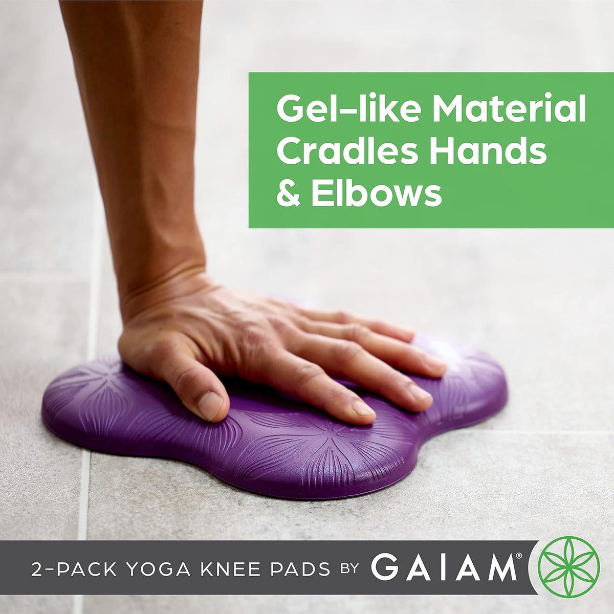 Gaiam Yoga Knee Pads Set of 2, Cushion for Knees & Elbows