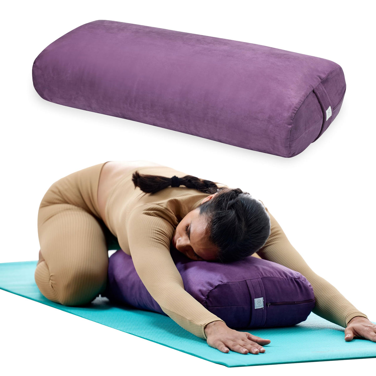 Gaiam Yoga Bolster Pillow, Supportive Cushion for Restorative Yoga