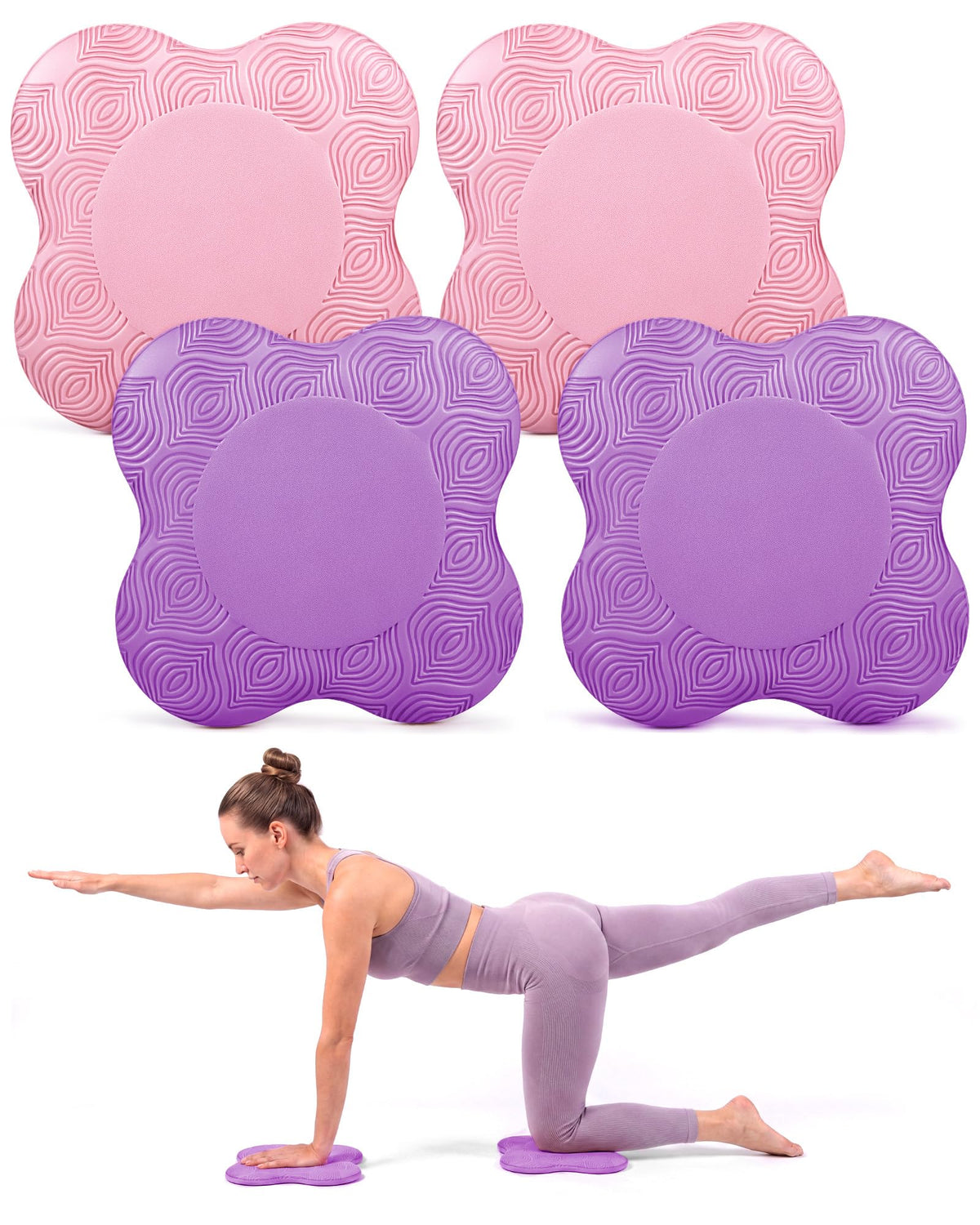 2-4 Pack Yoga Knee Pads, TPE Cushion for Pilates Exercise