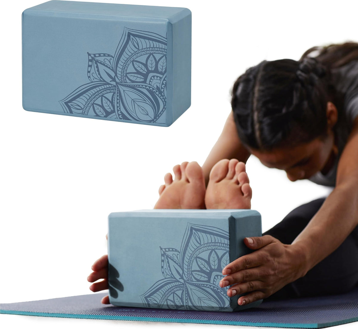Gaiam Yoga Block - Supportive Latex-Free Eva Foam - Soft Non-Slip Surface with Beveled Edges for Yoga, Pilates, Meditation
