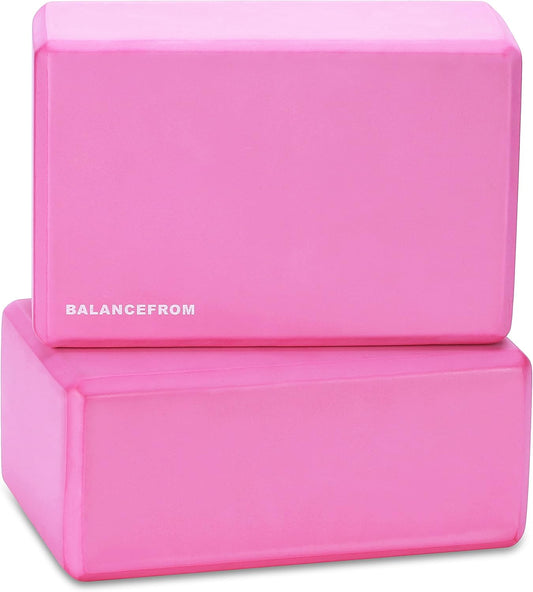 Fitvids Set of 2 High Density Yoga Blocks, 9"x6"x4" Each