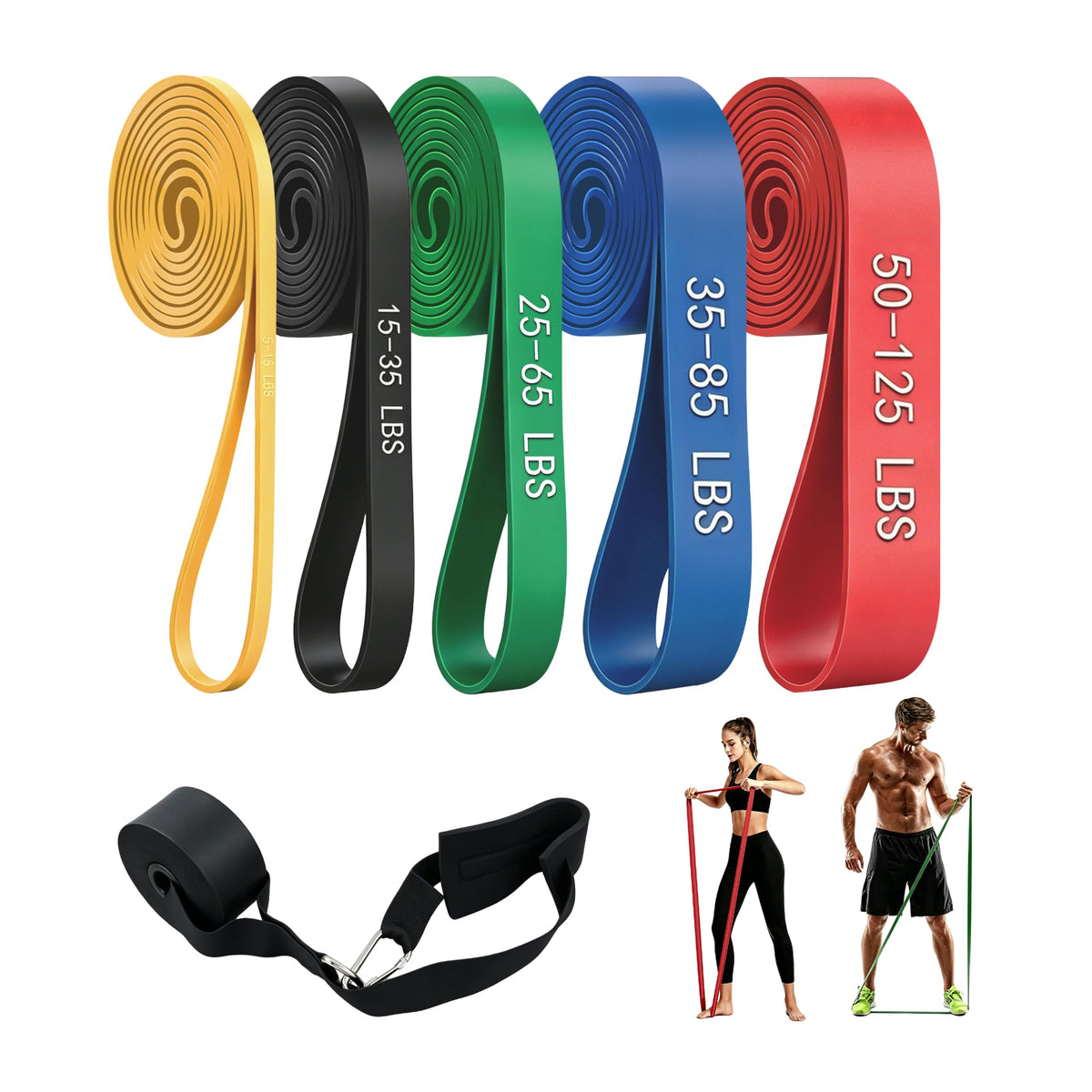 Resistance Bands with Door Anchor, Pull Up Assistance Bands for Working Out
