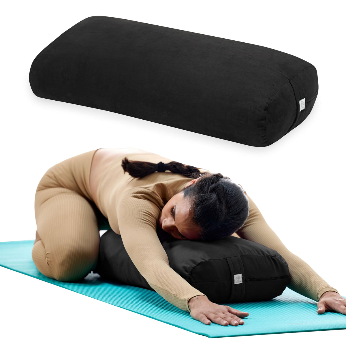 Gaiam Yoga Bolster Pillow, Supportive Cushion for Restorative Yoga